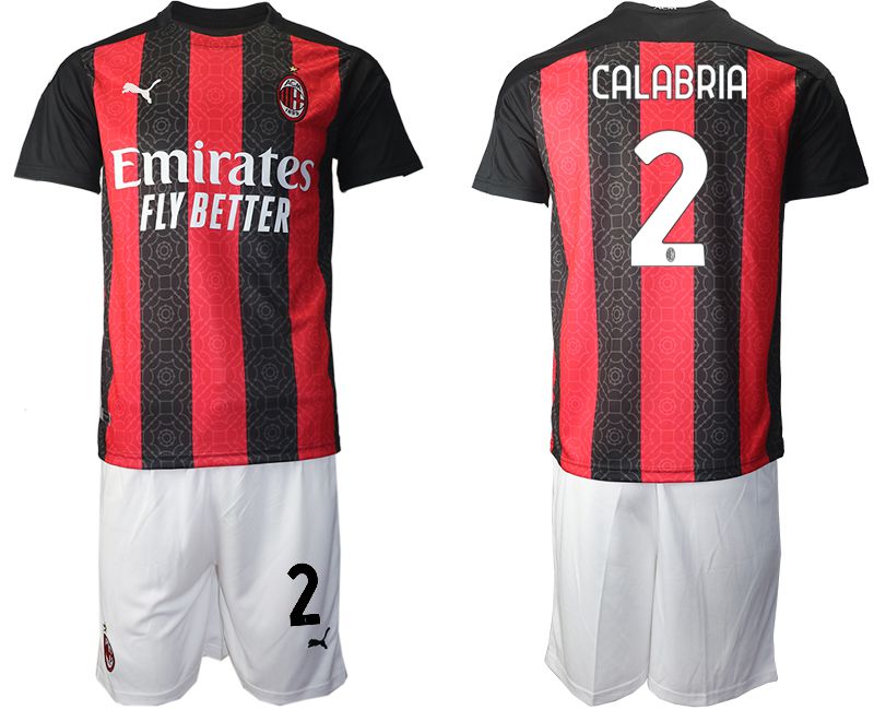 Men 2020-2021 club AC milan home #2 red Soccer Jerseys